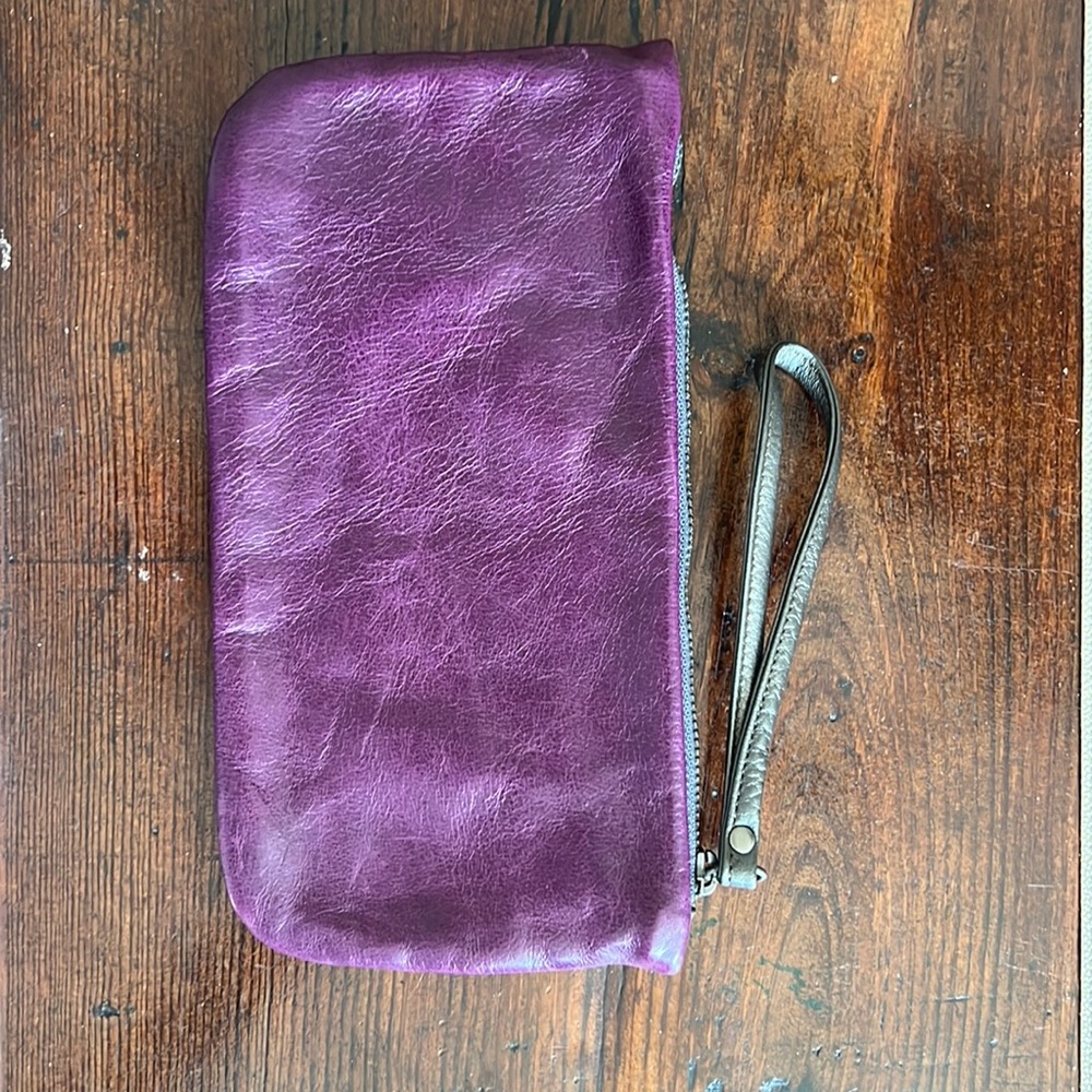 Rough and Tumble purple wristlet